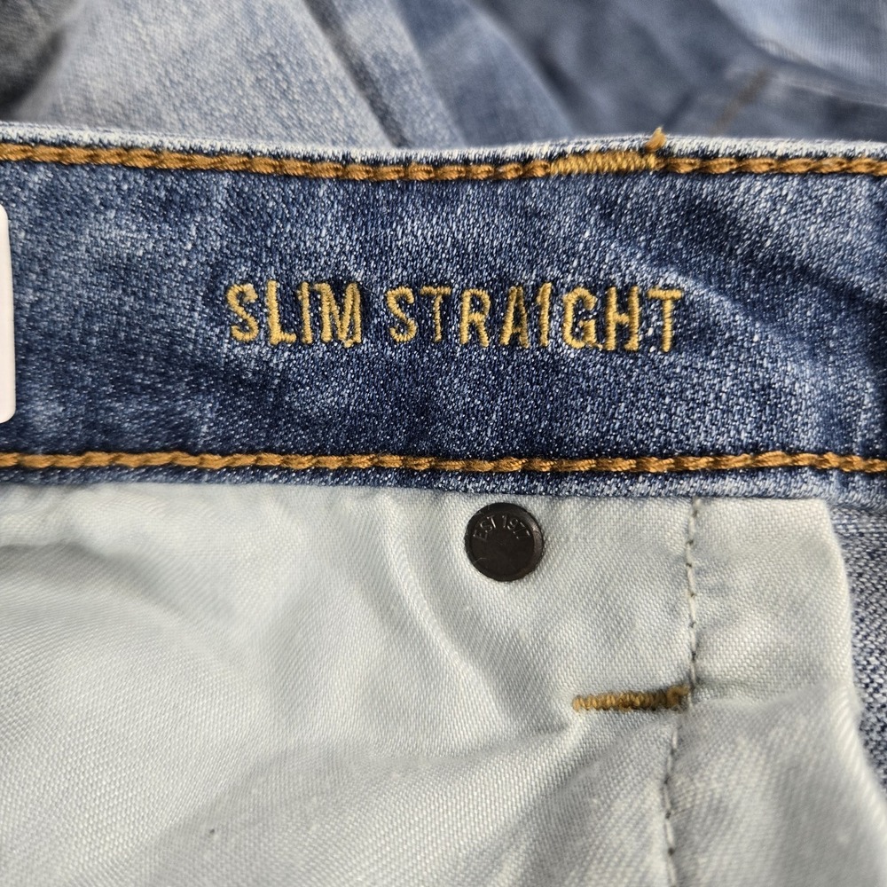 American Eagle Men Jeans 34X34 Blue Slim Straight 360 Extreme Flex Distressed - Picture 4 of 12